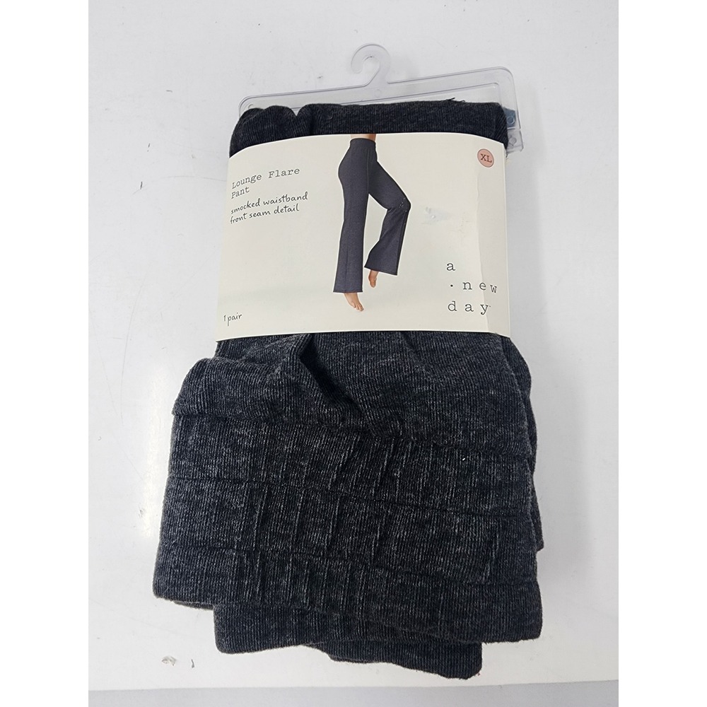 A‎ New Day Womens Lounge Flare Pants Black Poly Blend Casual Size XL